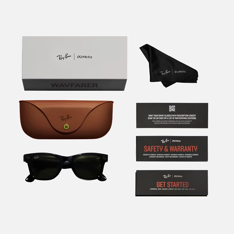 Ray-Ban Meta Wayfarer RW4006 with G15 Green lens and Shiny Black Frame